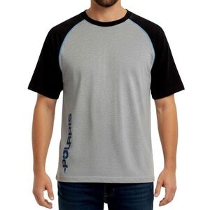 Polaris Gray and Black T-Shirt Retro Graphic Tee ATV UTV Outdoor Mens Large‎